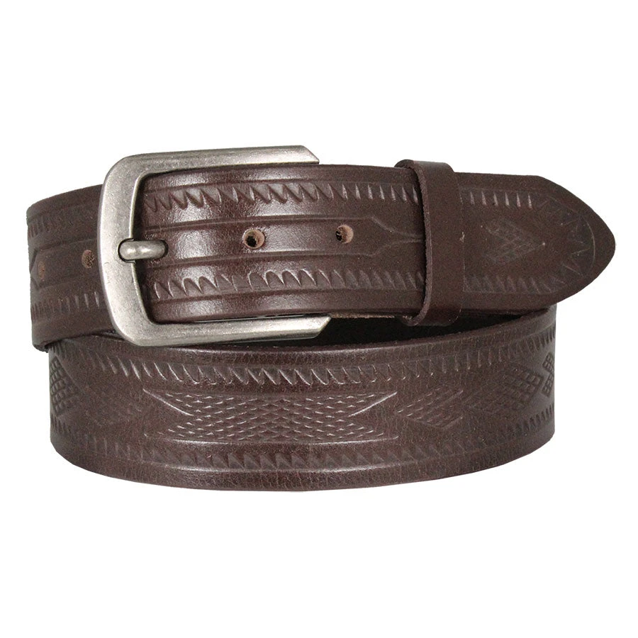 Cowboy Collection Men's Aztec Tooled Leather Belt - Image 2