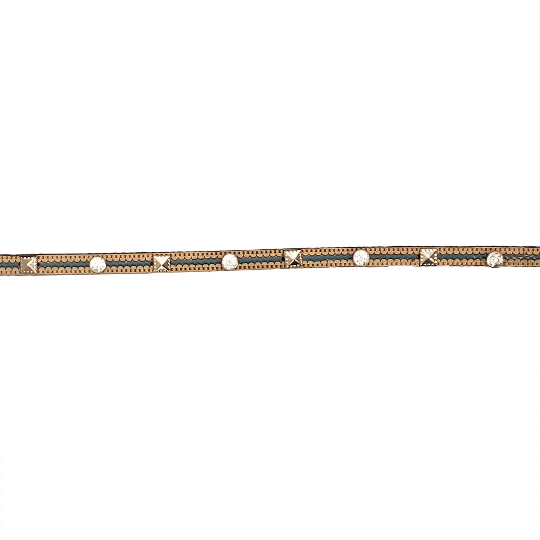 Phunky Horse Inlay & Stud Leather Cowboy Hat Band