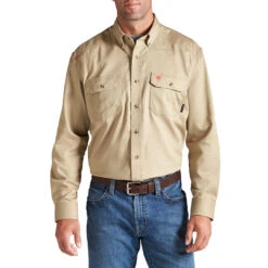 Ariat Men's FR Solid Button-Down Work Shirt