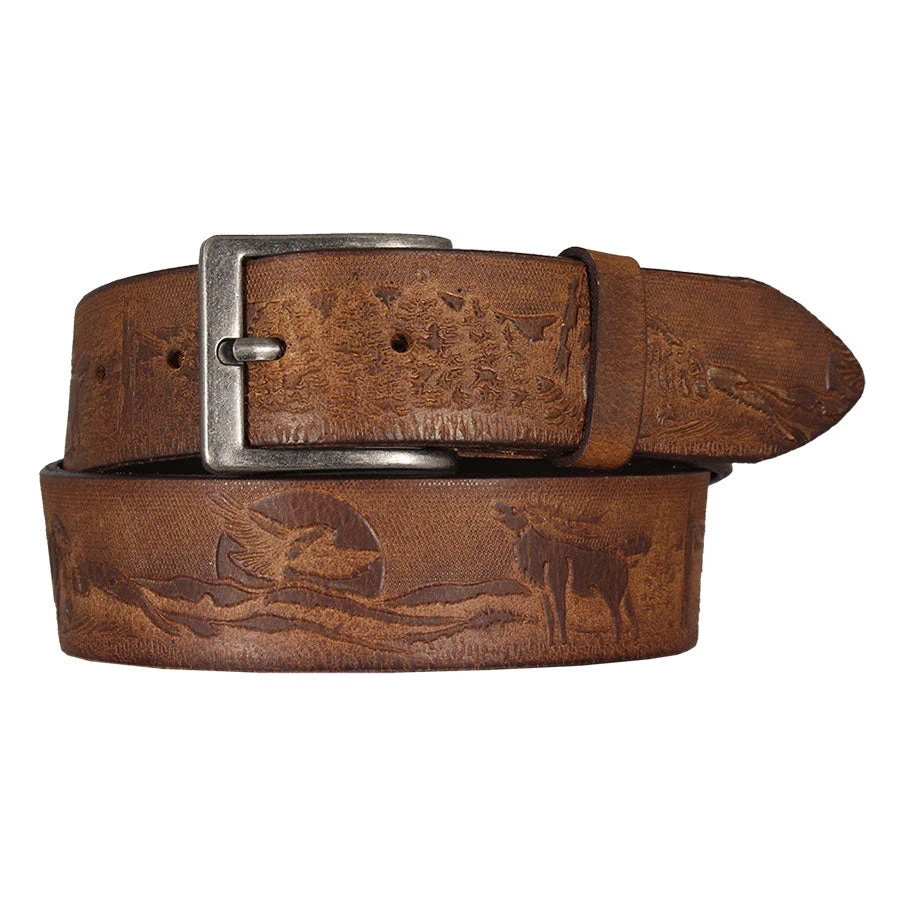 Cowboy Collection Men's Wildlife Tooled Leather Belt - Image 3