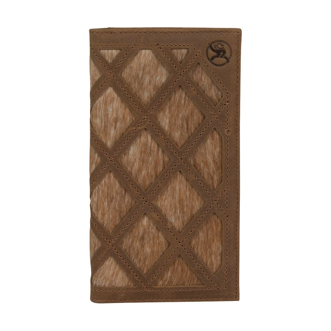 Roughy Men's Brindle Hair Hide Inlay Leather Rodeo Wallet