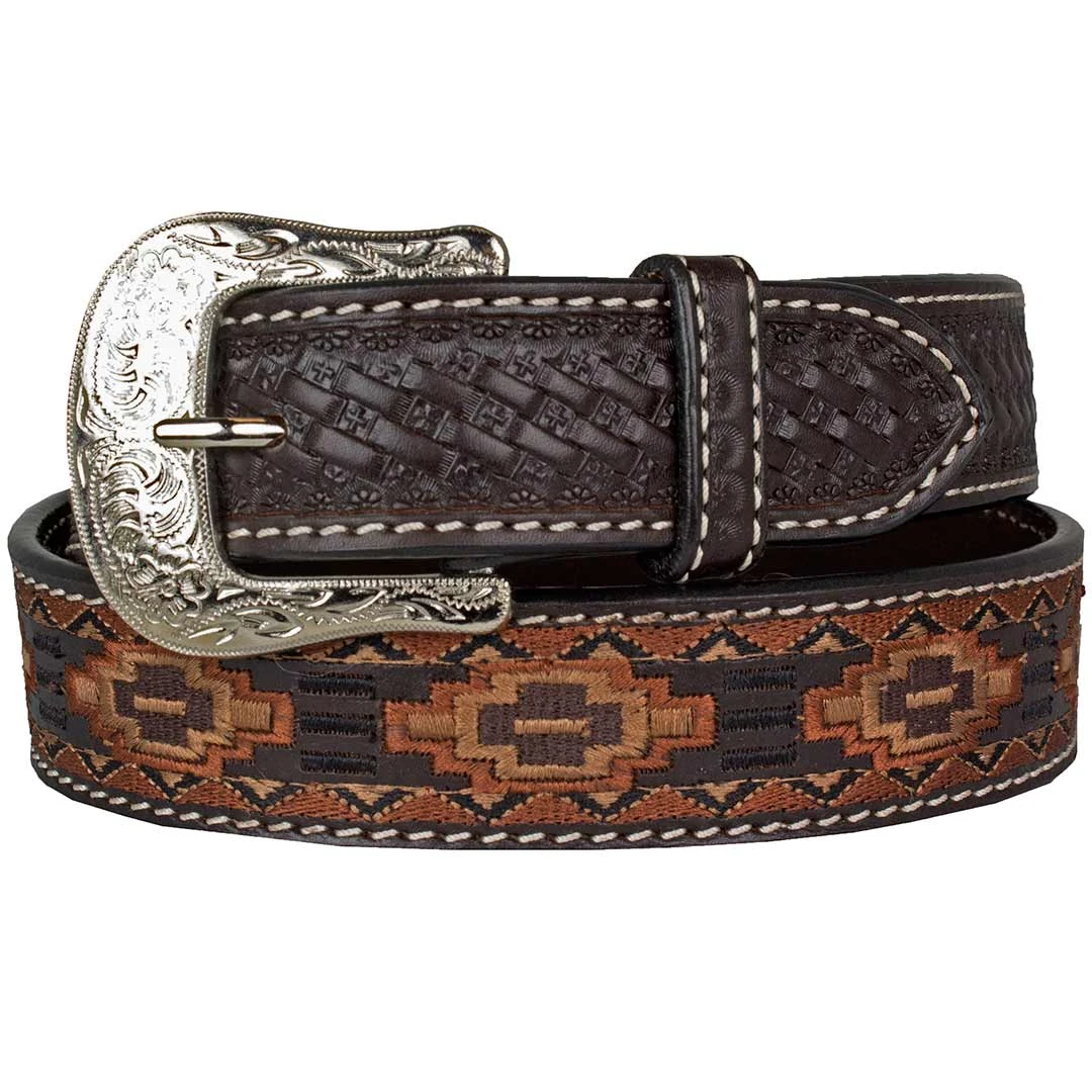 Ranger Belt Co. Men's Aztec Embroidered Leather Belt - Image 2
