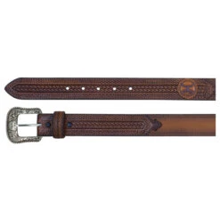 Hooey Leather Laser Cut Russet Mens Belt