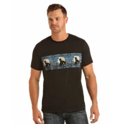 Rock & Roll Cowboy Border Bronc Rider Print T-Shirt