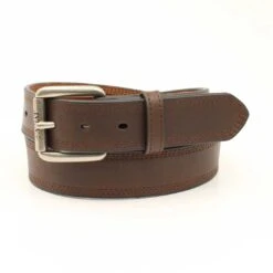 Ariat Men's Triple Stitch Smooth Leather Belt
