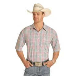 Panhandle Men's Plaid Short Sleeve Shirt