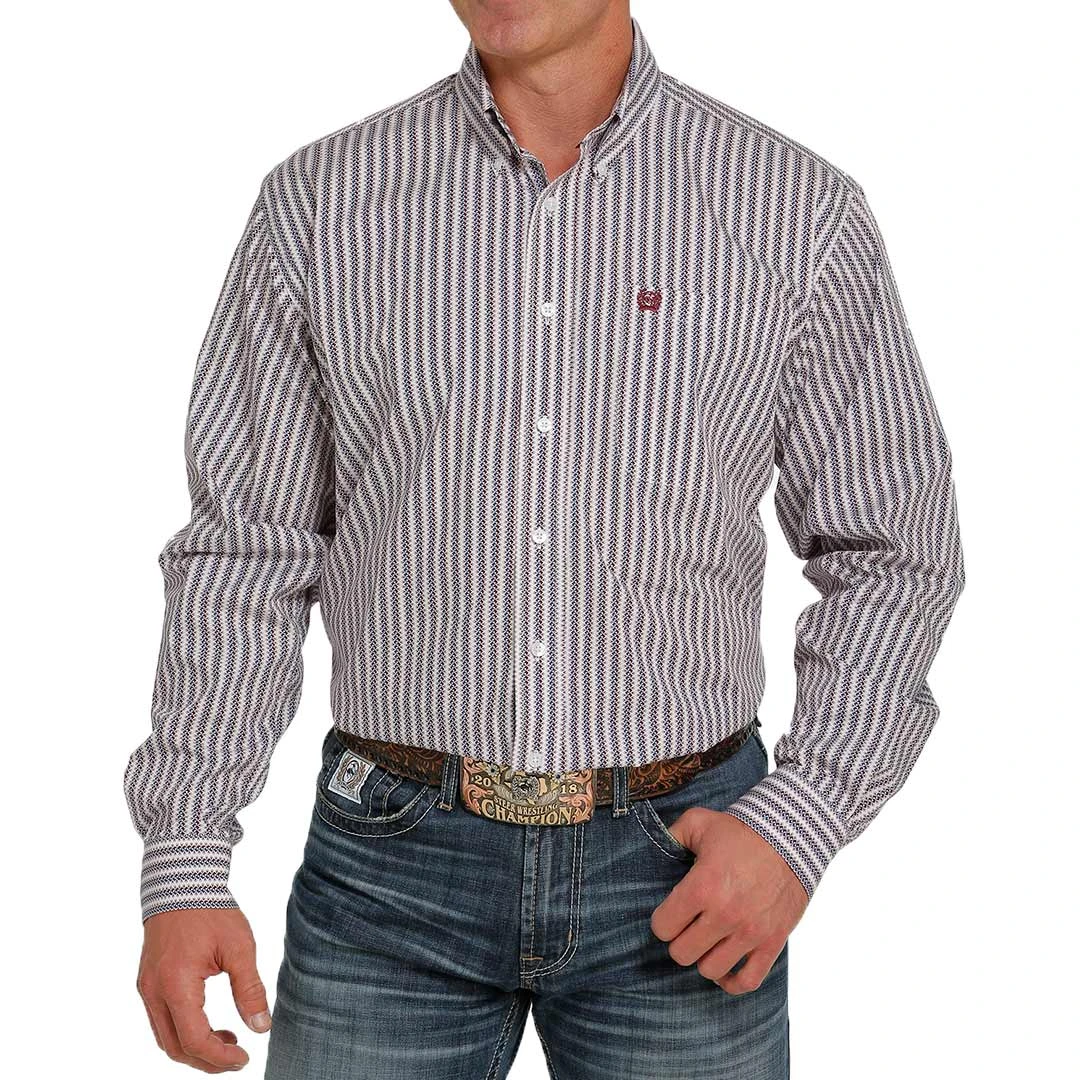 Cinch Men's Stripe Print Button-Down Shirt - Image 2