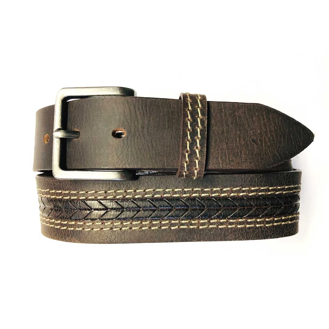 Cowboy Collection Men's Arrow Embossed Leather Belt - Image 2