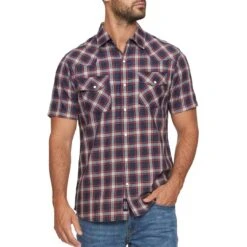 Flag & Anthem Men's Cottonwood Vintage Washed Plaid Snap Shirt