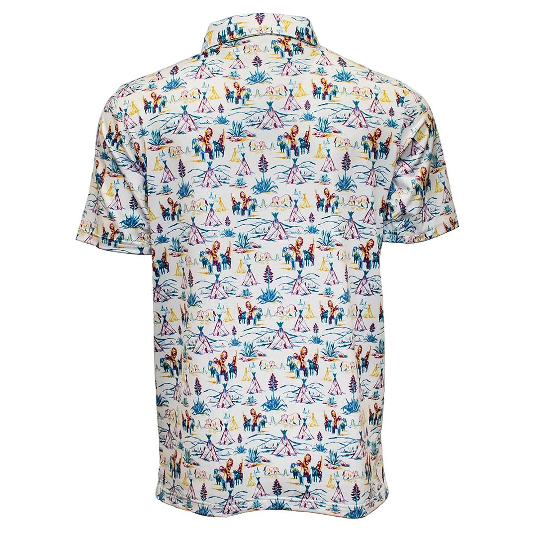 Hooey Brands Men's Weekender Cowboy Print Polo - Image 2