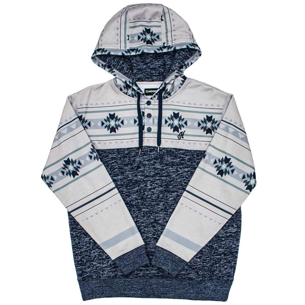 Hooey Men's Jimmy 1/4 Button-Down Aztec Print Hoodie