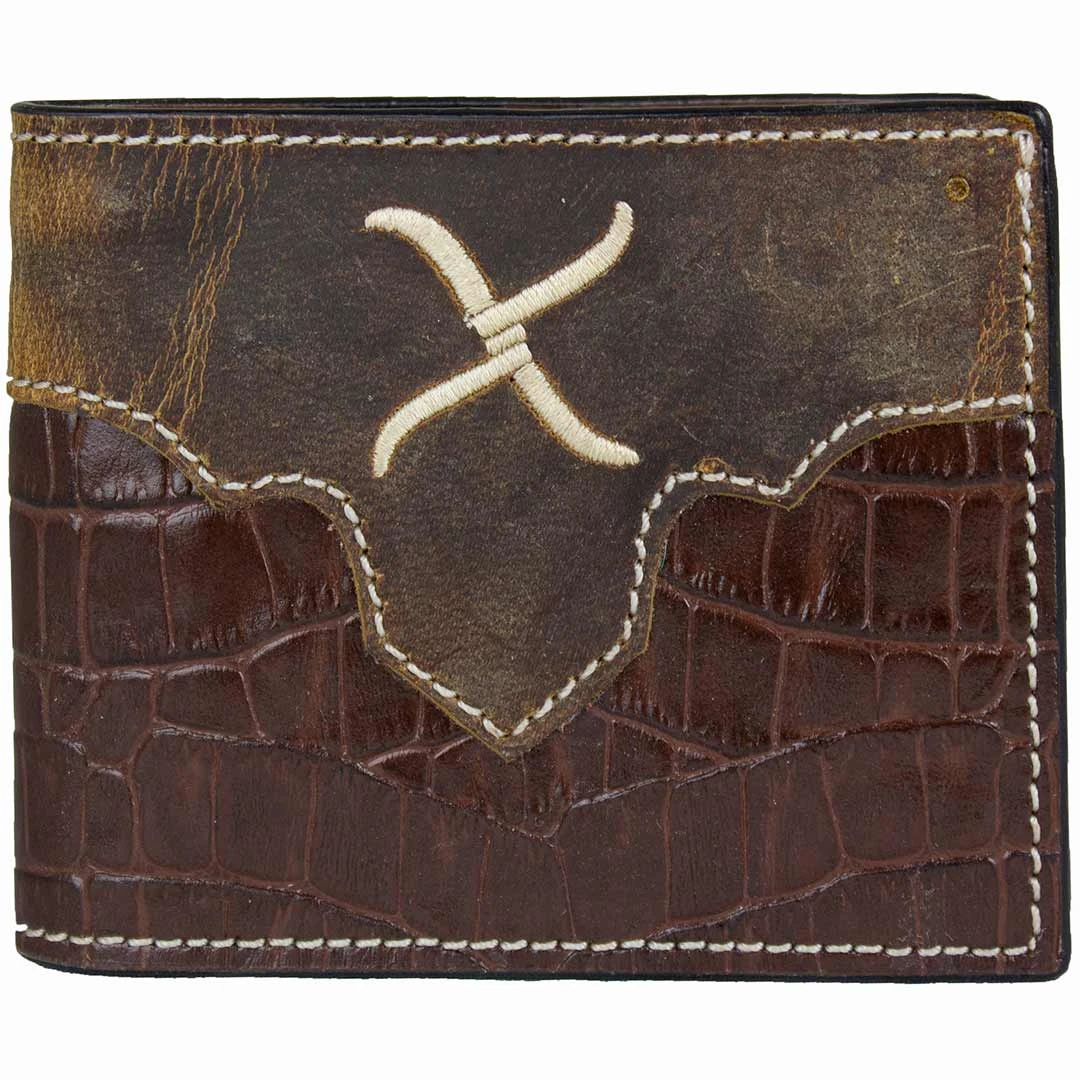 Twisted X Men's Croc Skin Bi-fold Wallet