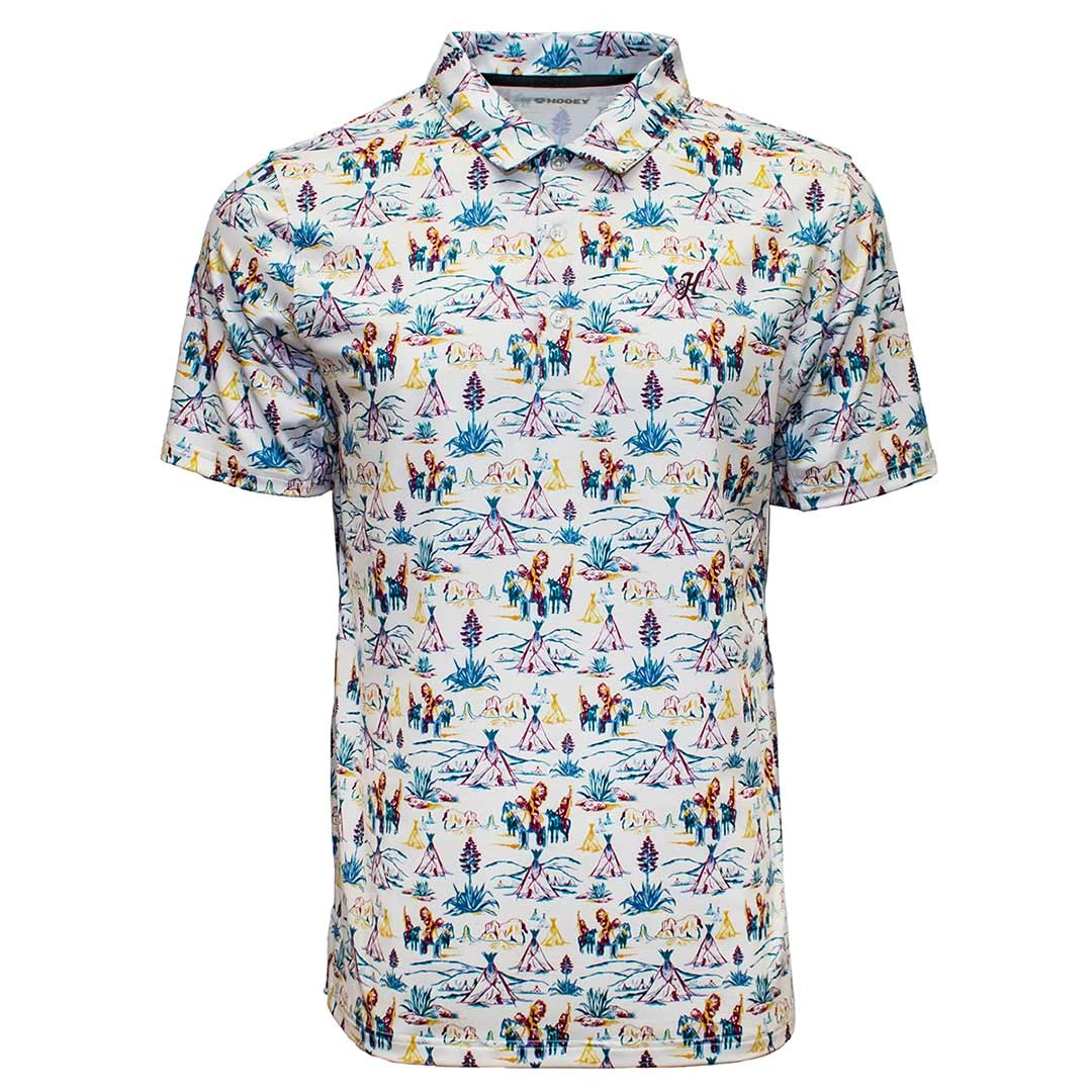 Hooey Brands Men's Weekender Cowboy Print Polo