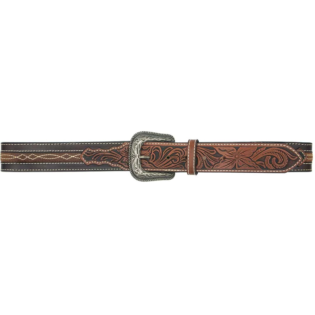 AndWest Men's Center Stitched With Tooled Billets Belt - Image 3