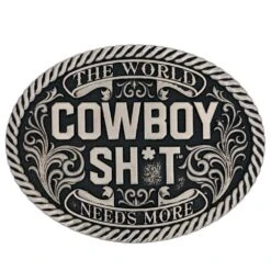 Montana Silversmiths Attitude Cowboy Sh*t Antiqued Belt Buckle