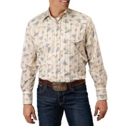 Roper Men's Floral Print Snap Shirt