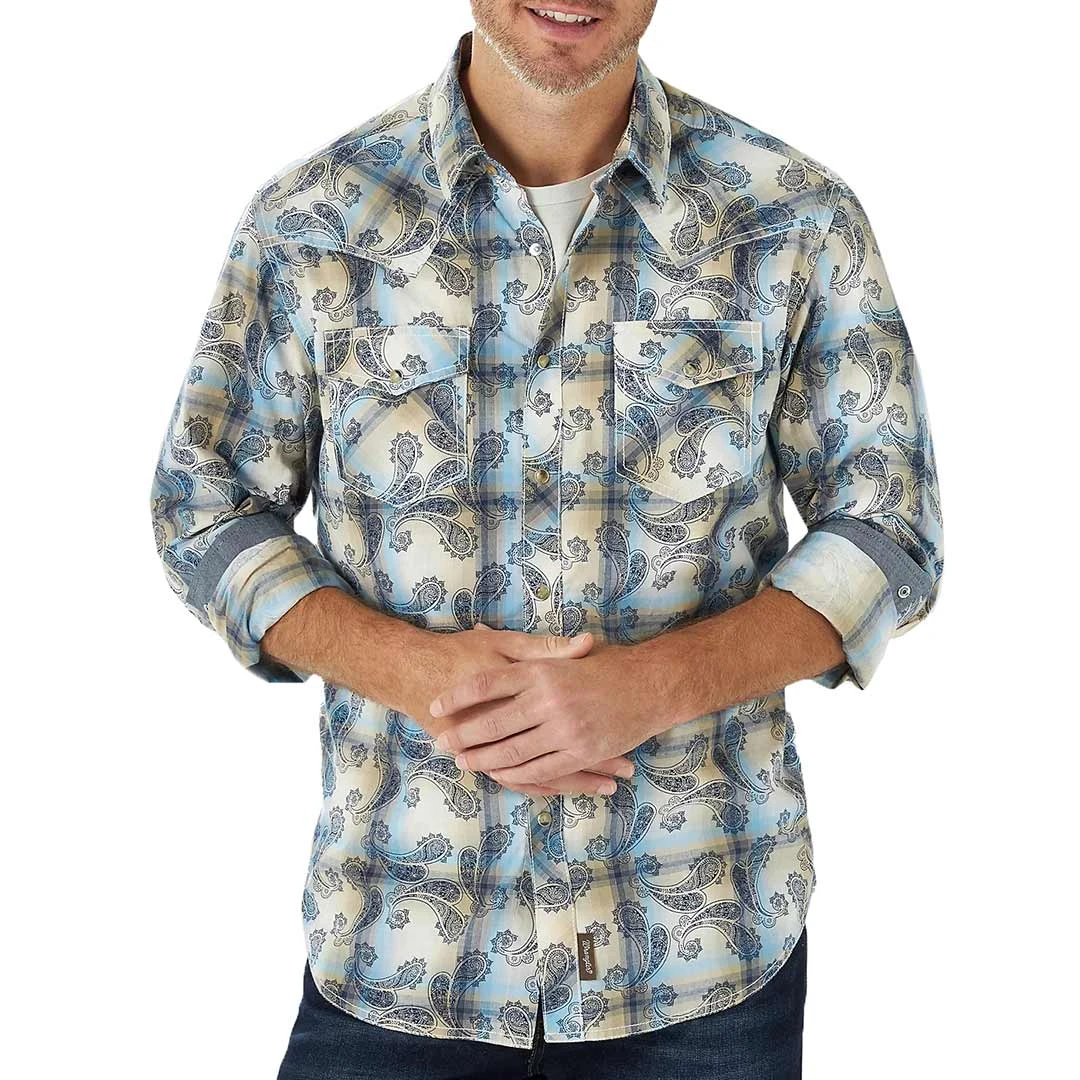 Wrangler Men's Retro Premium Print Snap Shirt