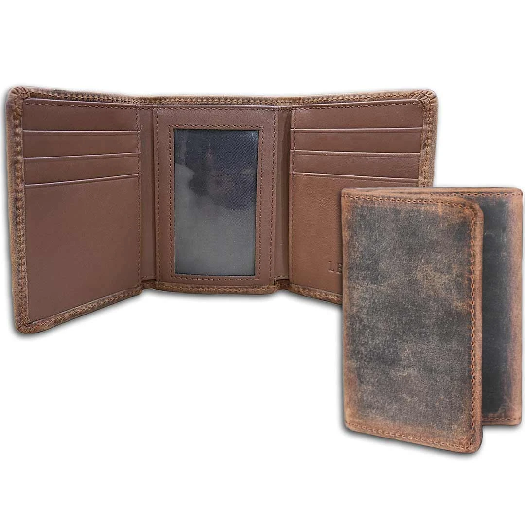 Lejon Men's Distressed Trifold Leather Wallet - Image 2