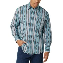 Wrangler Men's Checotah Print Snap Shirt