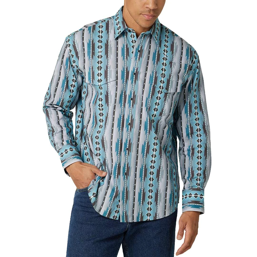 Wrangler Men's Checotah Print Snap Shirt