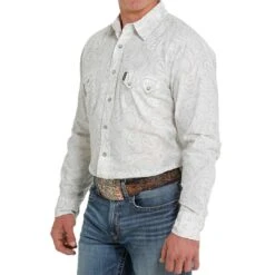 Cinch Men's Modern Fit Paisley Print Snap Shirt