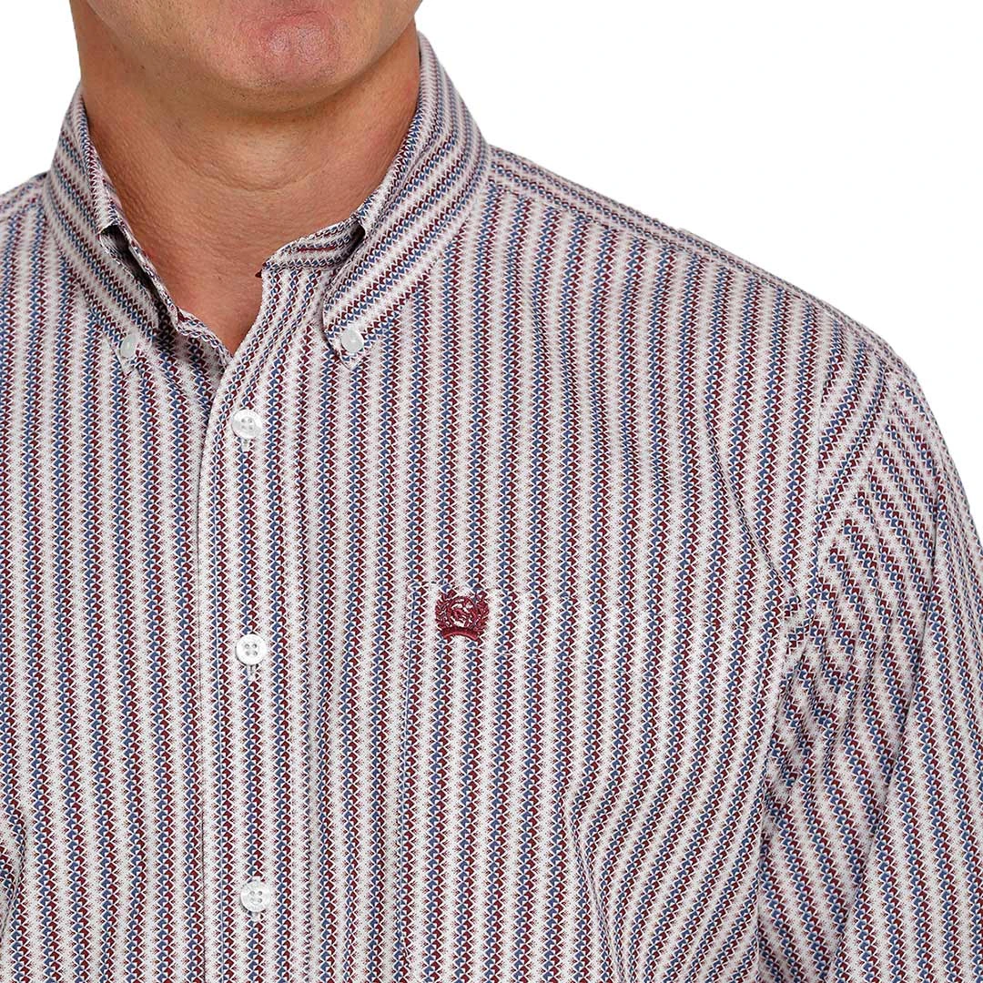 Cinch Men's Stripe Print Button-Down Shirt - Image 3