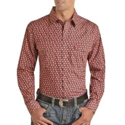 Panhandle Select Men's Floral Print Snap Shirt