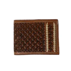 Ranger Belt Co. Men's Tooled Leather Bi-fold Wallet