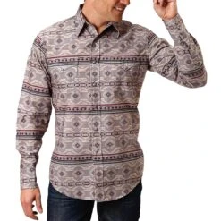 Roper Men's Aztec Print Snap Shirt