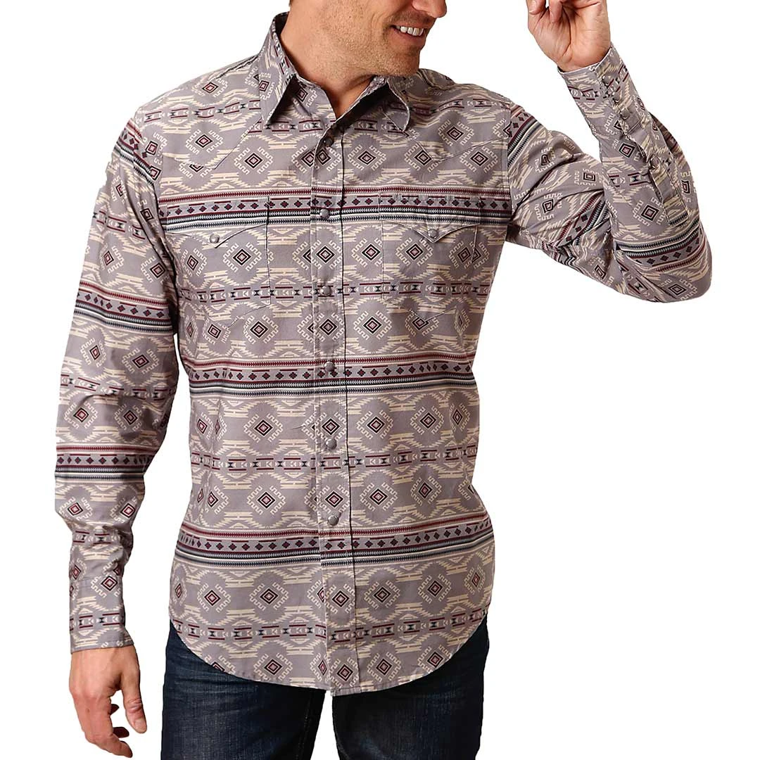 Roper Men's Aztec Print Snap Shirt