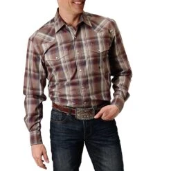 Roper Men's Ombre Plaid Snap Shirt