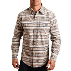 Stetson Men's Rugged Aztec Print Snap Shirt