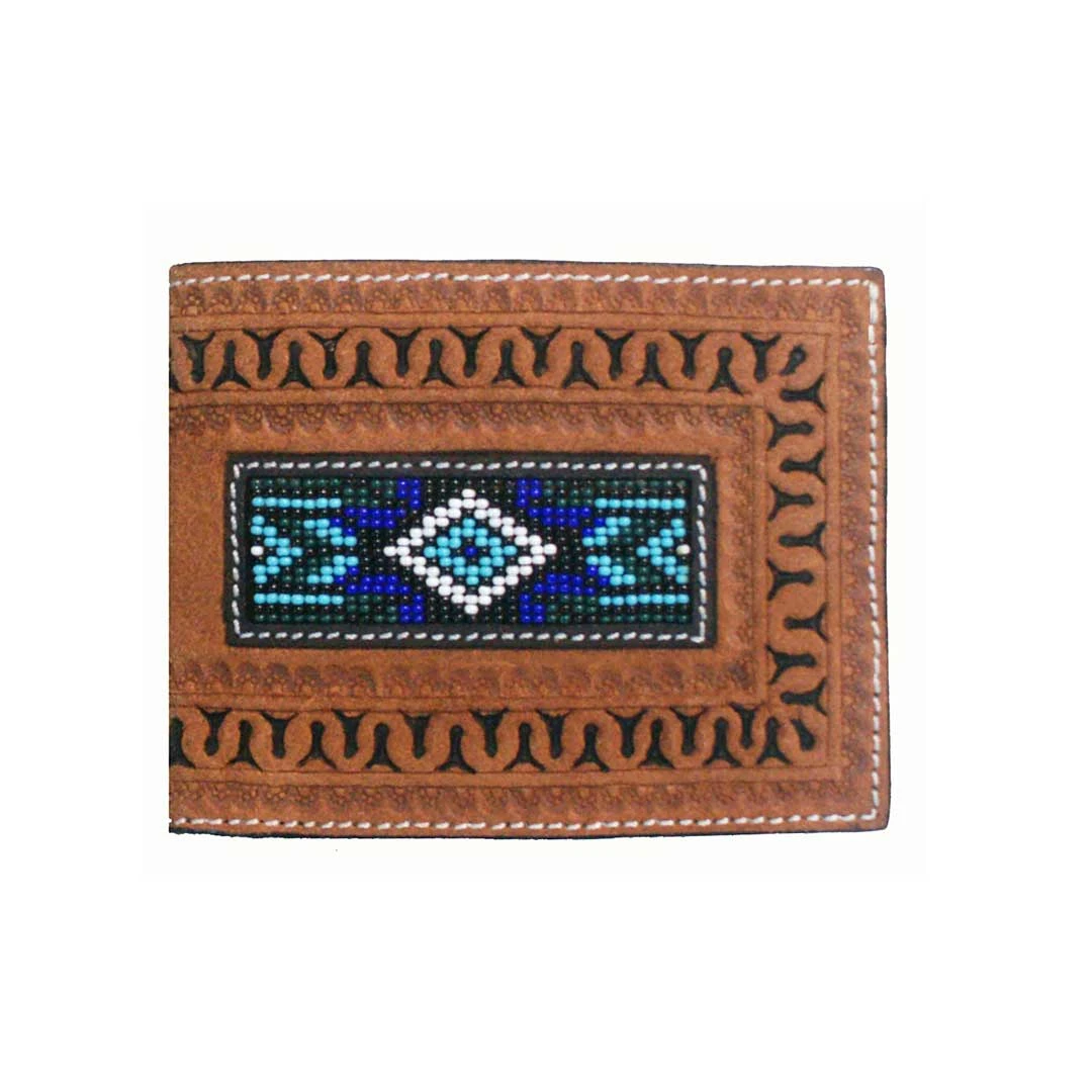 Twisted X Men's Bead Inlay Leather Bi-Fold Wallet