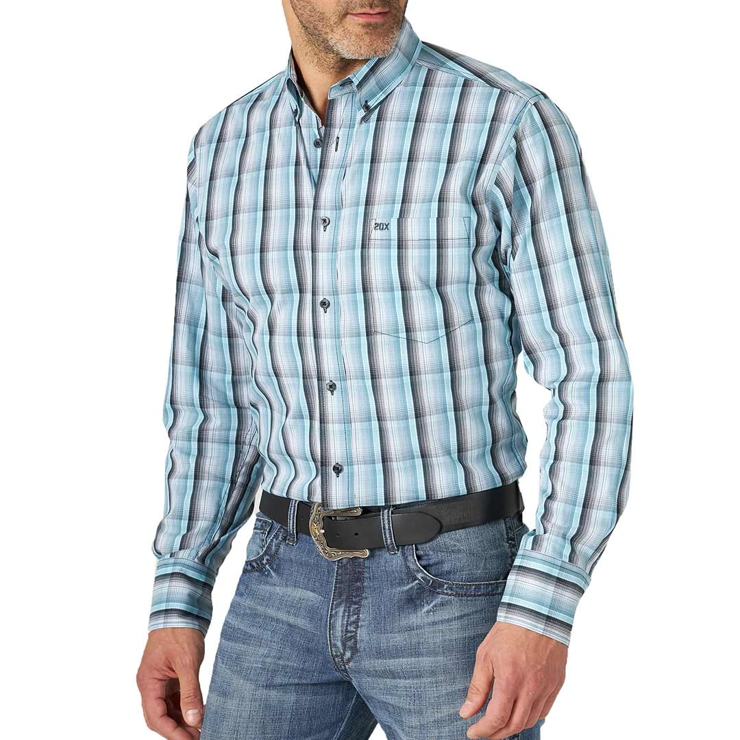 Wrangler Men's 20X Performance Button-Down Plaid Shirt