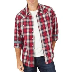 Wrangler Men's Retro Premium Plaid Snap Shirt